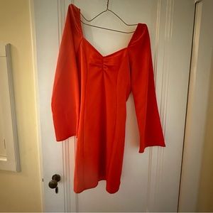 Coral Red Dress with Tie Back